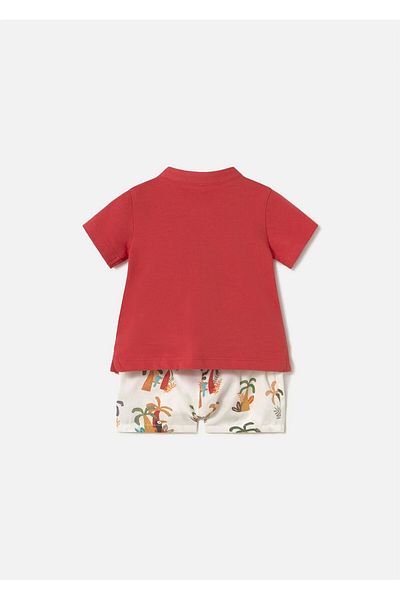 MAYORAL Baby Boy Polo Collar T-Shirt and Shorts Set Red 1217