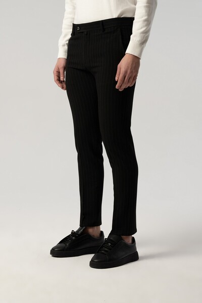 Score Michail İtalyan Kesim Çizgili Kumaş Pantolon 1000-01