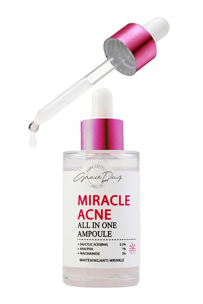 Grace Day حمض الساليسيليك و AHA PHA مصل العناية بحب الشباب والبقع والرؤوس السوداء GRACE DAY Miracle Acne Ampoule 50 مل