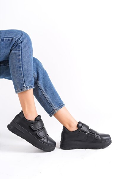 Zerenyus Valencia Velcro Orthopedic Sole Women's Sneaker - Black