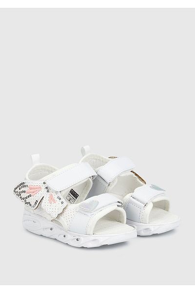 Kiddo White Flat Sandals for Girls