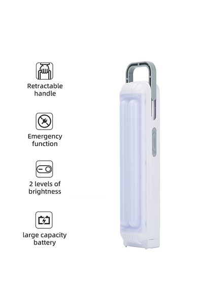 weidasi Rechargeable Emergency Light with Retractable Handle and Dual Brightness Modes - WD-802TD