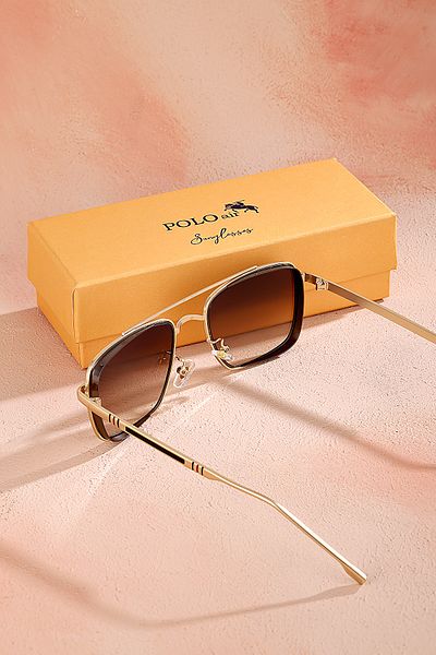 Polo Air Men Sunglasses Uv400 Protection Metal Frame Tl: Brown