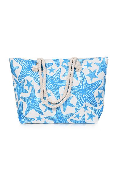 Generic Stylish beach bag with a linen lining and a hemp rope handle, large capacity, water resistant