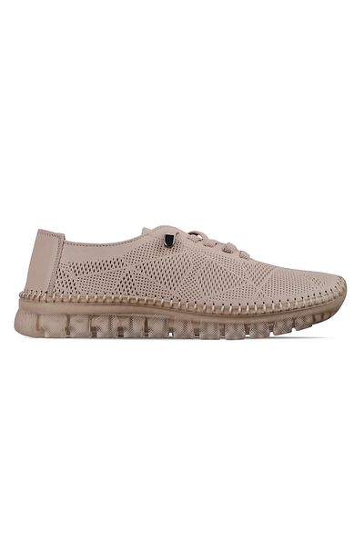 Lal Shoes & Bags Pantofi casual cu șireturi din piele naturală Riga pentru femei-nud