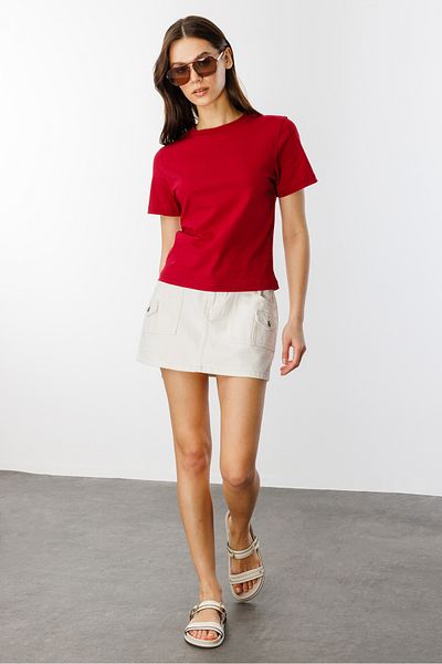 GENIUS STORE Tricou pentru femei -Tricou Crop din bumbac organic și bază de biciclete