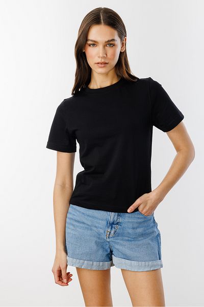 GENIUS STORE Γυναικείο T-shirt με κοντό μανίκι από οργανικό βαμβάκι Crew Neck Crop T-shirt ΓΥΝΑΙΚΕΙΟ T-SHIRT