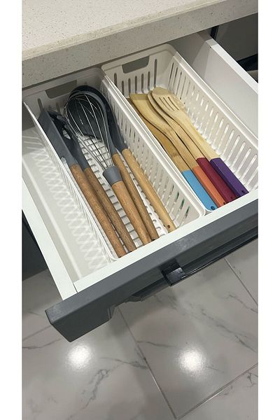 Bayev Clio Set of 2 Modular Cutlery and Ladle Drawer Organizer Kitchen Organizer