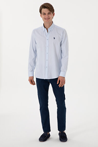 U.S. Polo Assn. U.s. Polo Assn. %100 Pamuk Uzun Kol Slim Fit Gömlek 2083199