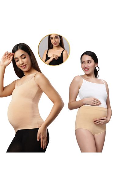 Tummy Combo Pack of Nursing Vest and High Waist Maternity Panty