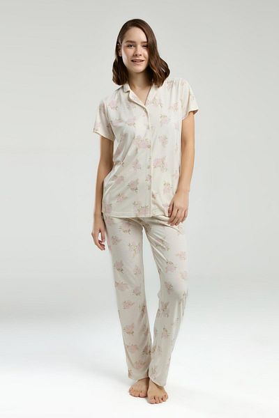 Pierre Cardin Shirt Collar Women's Pajama Set
