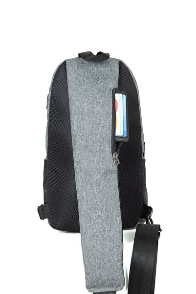 Newish Polo Men's Canvas Fabric Cross Waist and Shoulder Bag with USB Port