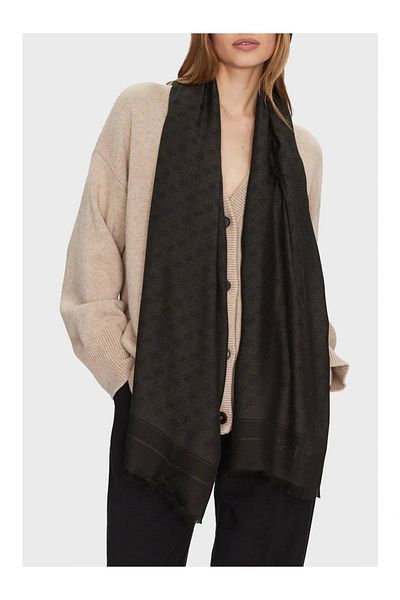 Guess Zamıra Scarf 4g Jaquard 80X180 Women's Anthracite Shawl Aw5278Mod03-Clo