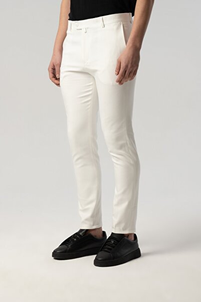 Score Michail İtalyan Kesim Beyaz Kumaş Pantolon 1012-05