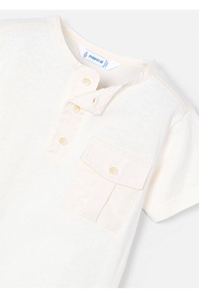 MAYORAL Men's Child Buttoned T-Shirt Cream Model: 3033