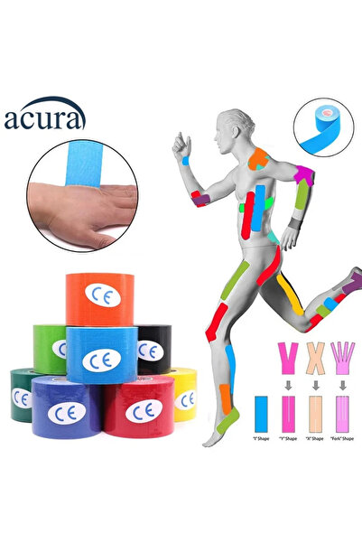 Acura Ac-150 Yüz & Vücut Uyumlu Hipoalerjenik Kinesyo Tape Ağrı Bandı 5m X 5cm Mor Renk 1 Beden