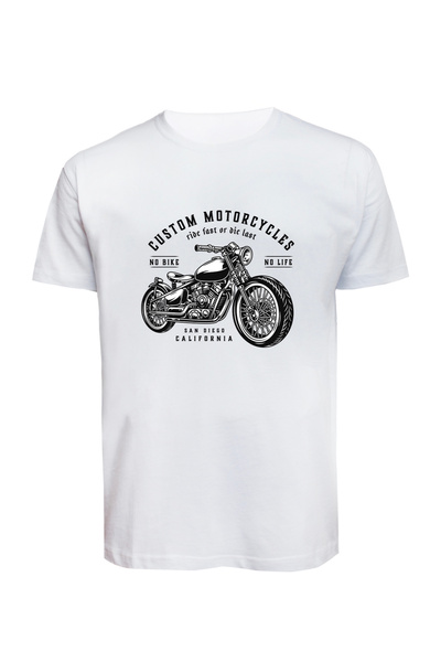 Baran Işık Unisex Motor Štampano majica Pamuk Pamučni džersej Single jersey O...