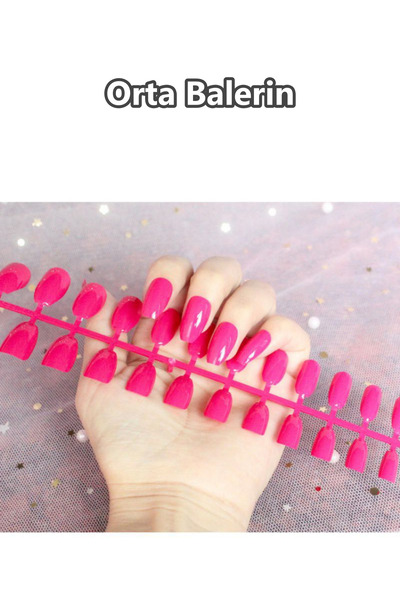 Easy Beauty 24 Adet Renkli Balerin Takma Tırnak Orta Uzun 309