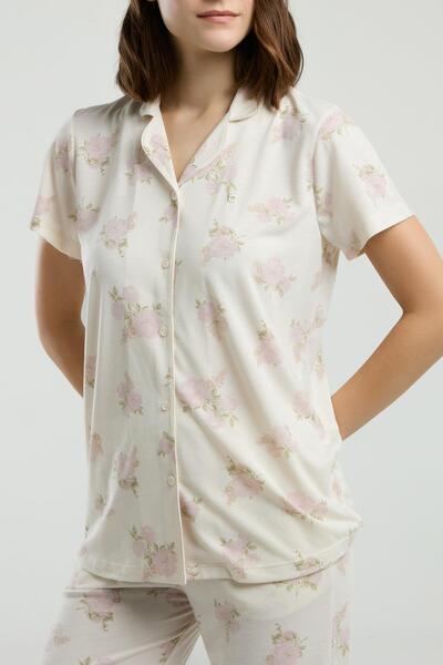 Pierre Cardin Shirt Collar Women's Pajama Set
