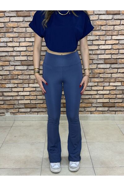 exxitcollection Diving Fabric High Waist Spanish Leg Leggings
