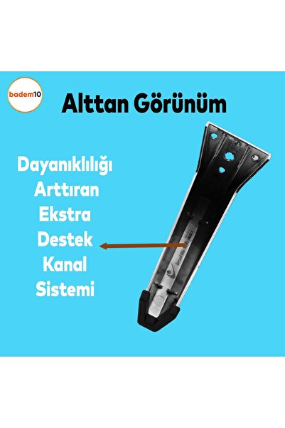 Badem10 Vera 20 cm Furniture Legs Unit Plinth Seat Pillar Foot Coffee Table Table Pouffe Stool Metal Legs Black