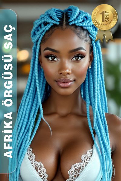 TAM TARZ Fiber Synthetic Hair for African Braiding Rasta and Box Braid / Baby Blue