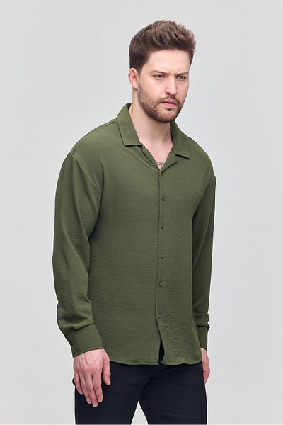 COMBİNE MİCHAİL Ανδρικό πουκάμισο Oversize Μακρυμάνικο Λινό Καλοκαιρινό Πουκάμισο
