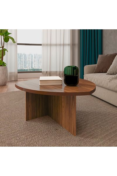 ARTLY Center coffee table for living rooms and homes, natural brown color, 76*40*76