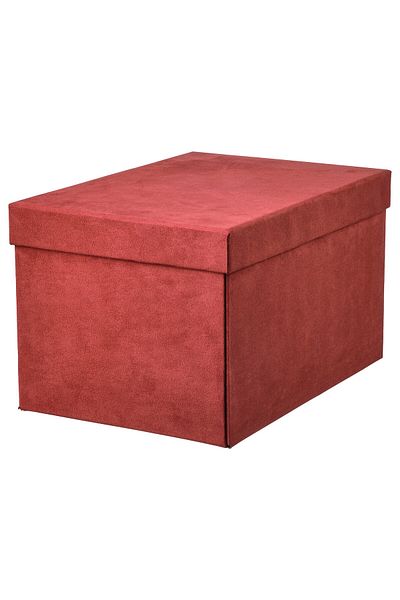 IKEA GJ TTA Storage box with lid, velvet brown-red, 18 x 25 x 15 cm
