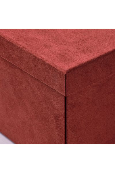 IKEA GJ TTA Storage box with lid, velvet brown-red, 18 x 25 x 15 cm