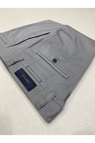 RATEKS Wide Cut Honeycomb Woven Side Pocket Summer Fabric Men's Trousers Maserati Gray