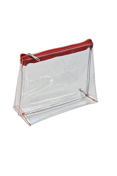 Mila Series Mk1S-00003 Transparent Travel, Makeup, Organizing Organizer Handbag - Red