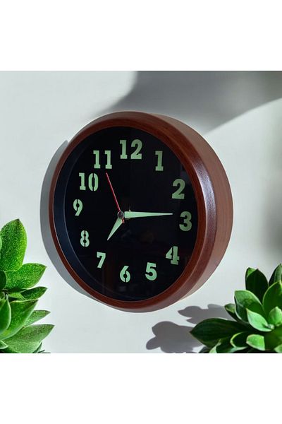 Bahat Phosphorescent Metal Antique Walnut Mini Wall Clock Diameter 20 cm Small Clock