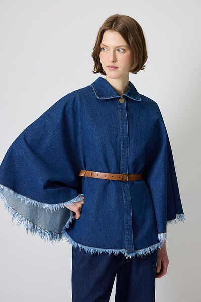 Touché Privé PONCHO DENIM DETALIAT CREAȚĂ