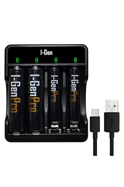 I Gen I-Gen G421 4'lü Pil Şarj Aleti + 2 Adet AA Pro 2950 mAh + 2 Adet AAA Pr...