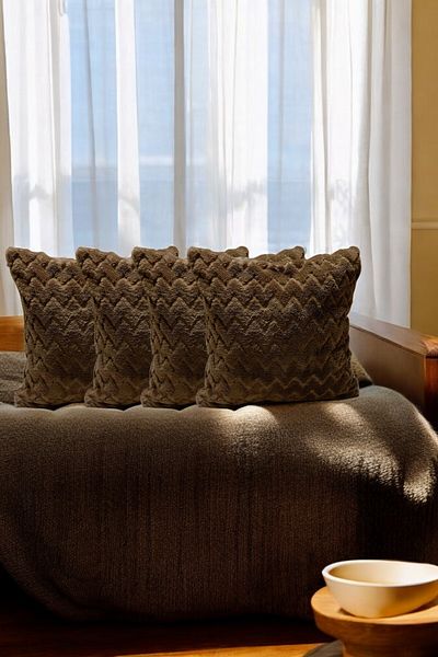 Mislina Home Кафява декоративна калъфка за възглавница с 4 части, бохемски мотив, 43x43 см