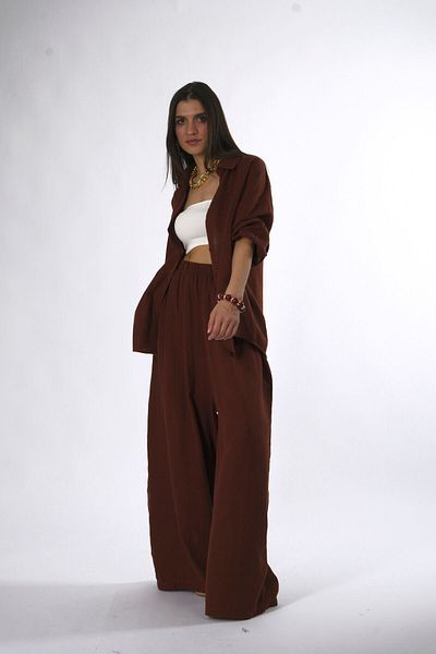 ABBRA Women's 100% Cotton Soft Textured Suit