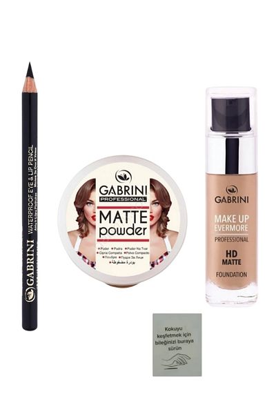 Gabrini Eye Pencil + Foundation No. 1 + Matte Powder No. 1 + Fragrance Card Gift