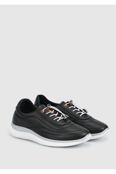 Eclipse Black Leather Women's Sneakers