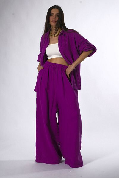 ABBRA Women's 100% Cotton Soft Textured Suit