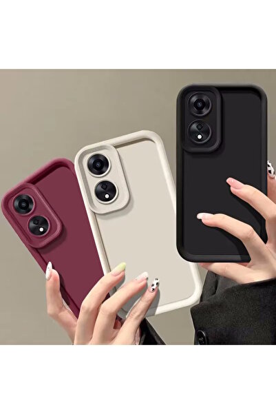 m.tk moveteck Oppo Reno A60 Case Soft Colorful Launch Silicone Camera Protected Protruding Thick Edges 3D Coffe