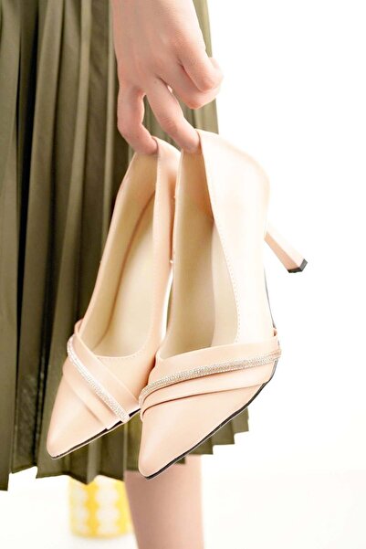 Daxstors Kadın Topuklu Stiletto Ayakkabı Düğün Mezuniyet Nişan Ayakkabı Topuk...