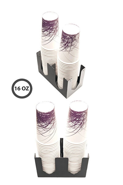 VODİNOX Karton Bardaklık Standı 2'li 16 oz Kahve Çay Düzenleyici Cafe Bar Res...
