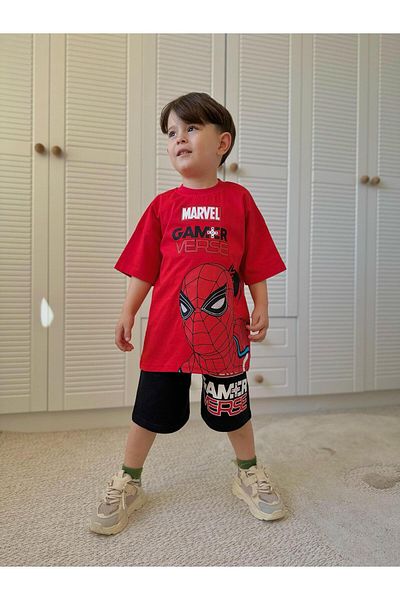 ÖRZİKİDS Men's Spiderman Printed Shorts Suit