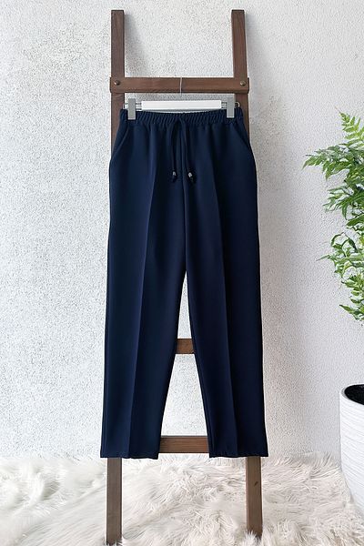 MODAQU Pocketed Skinny Trousers - Navy Blue