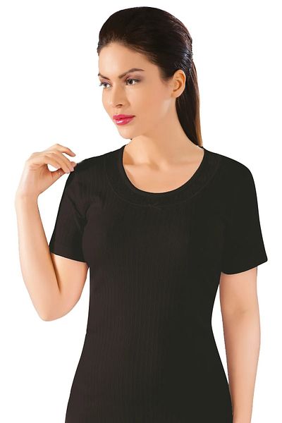 LÜXDRM 5 Pieces 100% Cotton Thread Ribbed Half Sleeve Undershirt