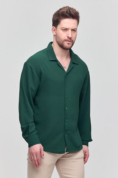 COMBİNE MİCHAİL Ανδρικό πουκάμισο Oversize Μακρυμάνικο Λινό Καλοκαιρινό Πουκάμισο