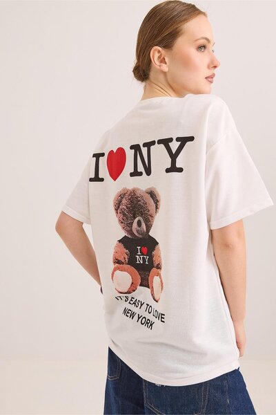 İKLİM LİFE Tshirt with Teddy Bear Print on the Front and Back