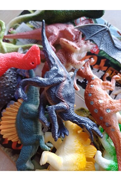 OYUNCAKSAHİLİ Dinazor Asla Kırılmaz Raptor Teruzor Trex Pterosaur 12 Parça Va...