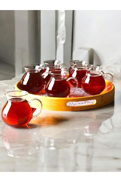 Yenigeldi 2 Pieces of 280 ml (8cm - 7cm) Heat Resistant Fat Tea Cup